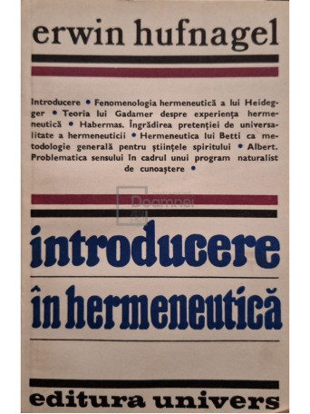 Erwin Hufnagel - Introducere in hermeneutica - 1981 - Brosata