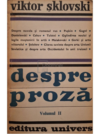 Viktor Sklovski - Despre proza, vol. 2 - 1976 - Brosata