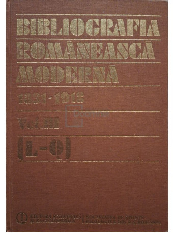 Gabriel Strempel (coord.) - Bibliografia romaneasca moderna 1831-1918, vol. 3 (L-Q) - 1989 - Cartonata