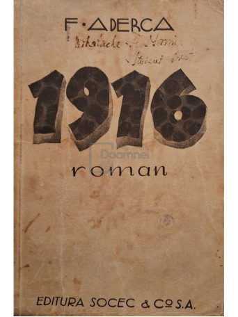 F. Aderca - 1916 - Editie interbelica - Brosata