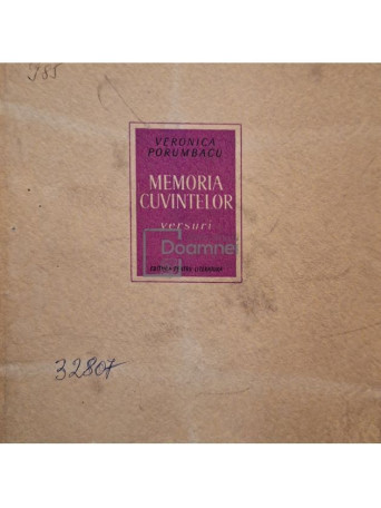 Veronica Porumbacu - Memoria cuvintelor - 1963 - Cartonata