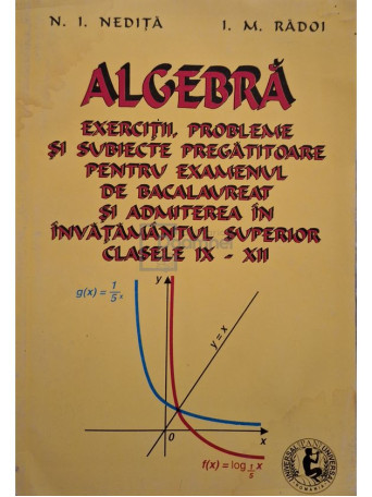 N. I. Nedita - Algebra. Exercitii,probleme si subiecte pregatitoare pentru examenul de bacalaureat si admiterea in invatamantul superior, clasele IX-XII - 1997 - Brosata