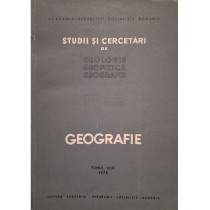 Studii si cercetari de geologie, geofizica, geografie, tomul XXIII