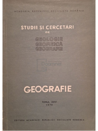 T. Morariu - Studii si cercetari de geologie, geofizica, geografie, tomul XXVI - 1979 - Brosata