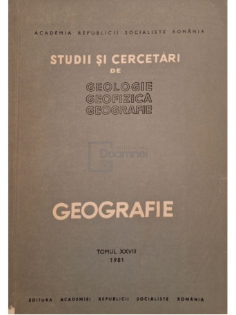 T. Morariu - Studii si cercetari de geologie, geofizica, geografie, tomul XXVIII - 1981 - Brosata