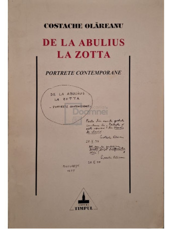 Costache Olareanu - De la Abulius la Zotta - 2000 - Brosata