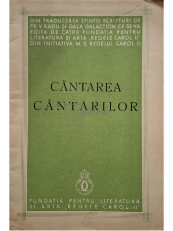 Cantarea cantarilor - 1934 - Brosata