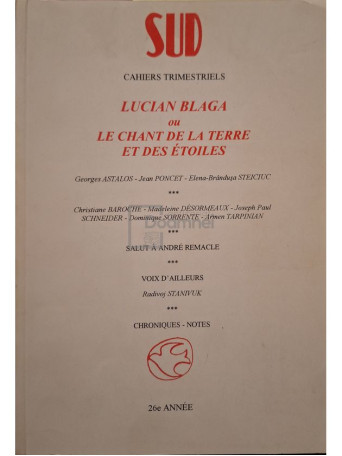 Jean Poncet - Lucian Blaga ou le chant de la terre et de etoiles - 1996 - Brosata