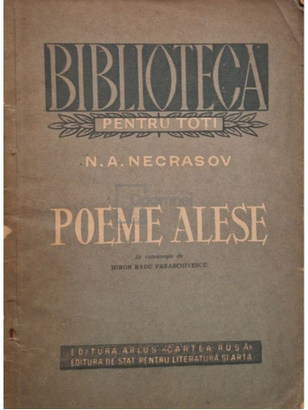 N. A. Necrasov - Poeme alese - 1953 - Brosata