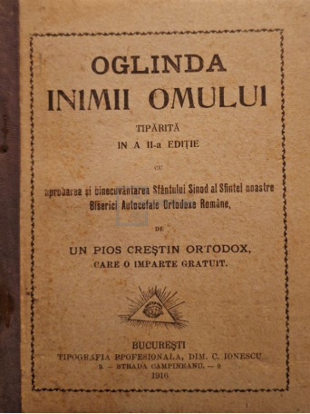 Oglinda inimii omului, editia a II-a - 1916 - Cartonata