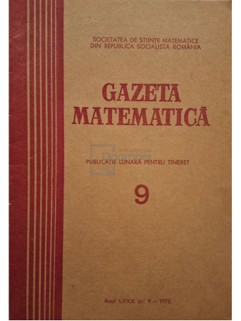 Georgescu Iulica - Gazeta matematica, anul LXXX, nr. 9 - 1975 - 1975 - Brosata