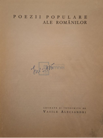 Vasile Alecsandri - Poezii populare ale romanilor - 1966 - Cartonata