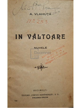 A. Vlahuta - In valtoare - Editie interbelica - Cartonata