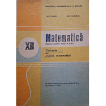 Matematica - Manual pentru clasa a XII-a - Elemente de analiza matematica