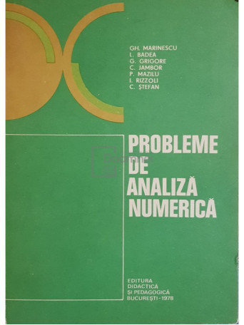 Gh. Marinescu - Probleme de analiza numerica - 1978 - Brosata