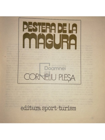 Corneliu Plesa - Pestera de la Magura - 1981 - Cartonata