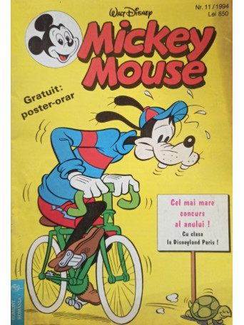 Mickey Mouse, revista pentru copii, cu benzi desenate, nr. 11 / 1994 - 1994 - Brosata