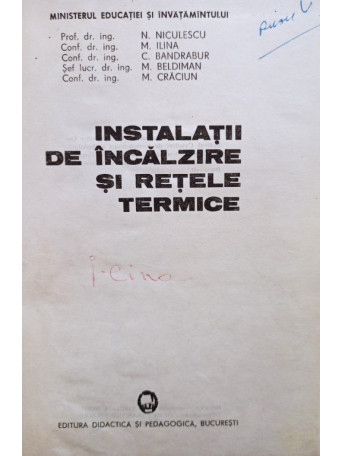 Instalatii de incalzire si retele termice