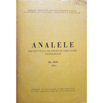 Analele Institutului de Studii si Cercetari Pedologice, vol. XXXIX