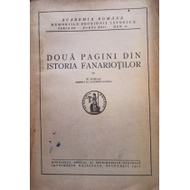 Doua pagini din istoria fanariotilor