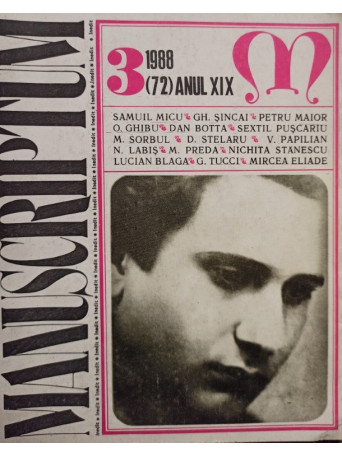 Manuscriptum - Manuscriptum, nr. 3/1988 (72) anul XIX - 1988 - Brosata