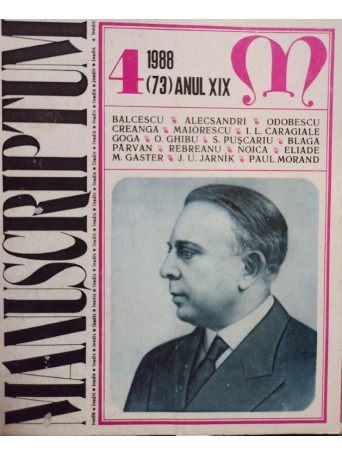Manuscriptum - Manuscriptum, nr. 4/1988 (73) anul XIX - 1988 - Brosata