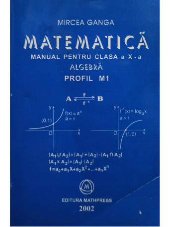 Mircea Ganga - Matematica. Manual pentru clasa a X-a, algebra, profil M1 - 2002 - Brosata