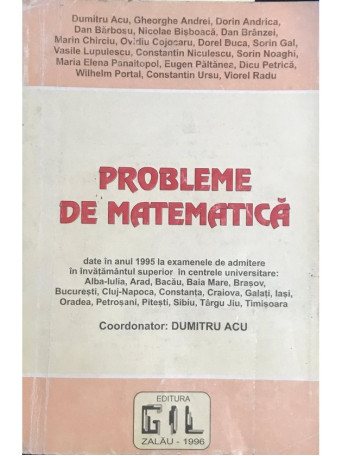 Dumitru Acu - Probleme de matematica - 1996 - Brosata
