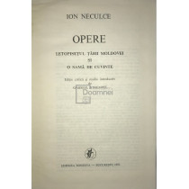 Opere - Letopisetul Tarii Moldovei si O sama de cuvinte