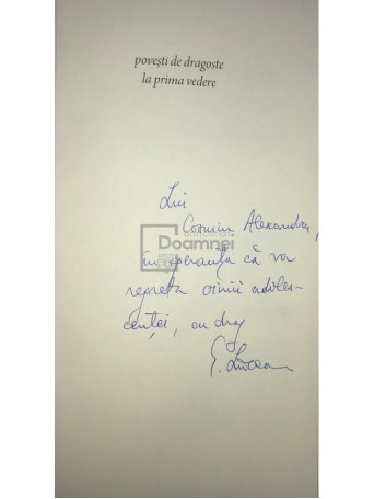 Povesti de dragoste la prima vedere (dedicatie)