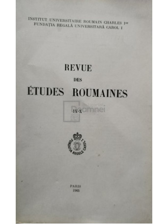 Revue des etudes roumaines, vol. IX-X