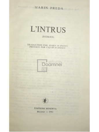 Marin Preda - L'intrus - 1982 - Cartonata