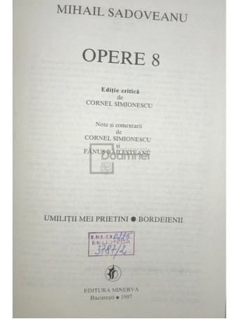 Opere vol. 8 - Umilitii mei prietini. Bordeienii