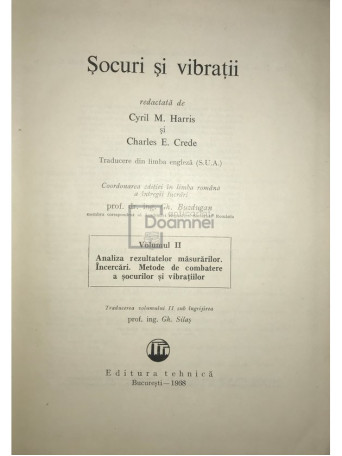 Socuri si vibratii, vol. 2
