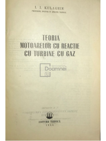 Teoria motoarelor cu reactie cu turbine cu gaz
