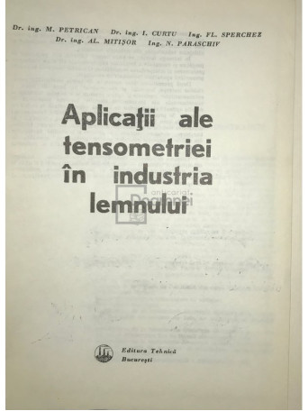 Aplicatii ale tensometriei in industria lemnului