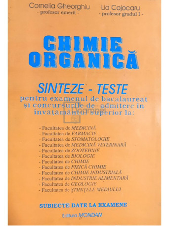Cornelia Gheorghiu - Chimie organica - 1995 - Brosata