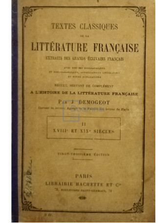 Textes classiques de la litterature francaise