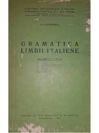 Gramatica limbii italiene - Morfologia