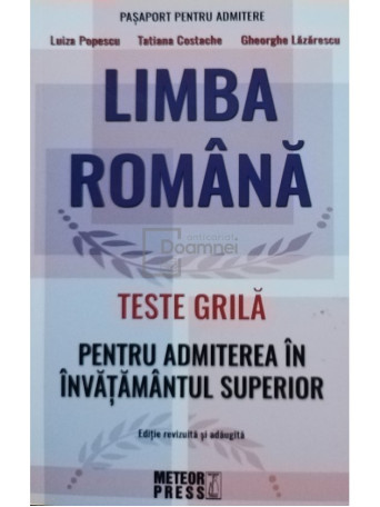Limba romana - Teste grila pentru admiterea in invatamantul superior