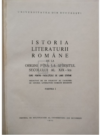 Istoria literaturii romane de la origini pana la sfarsitul secolului al XIX-lea (semnata)