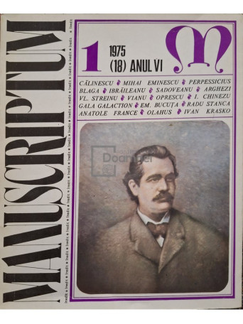 Al. Oprea - Manuscriptum 1/1975, (18) anul VI - 1975 - Brosata