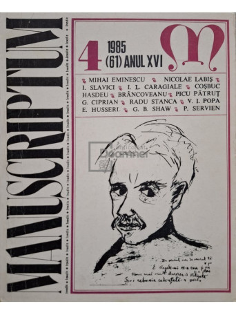 Al. Oprea - Manuscriptum 4/1985, (61) anul XVI - 1985 - Brosata