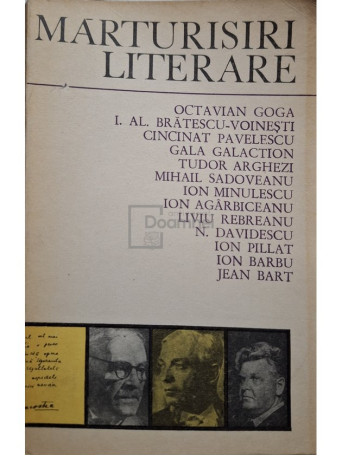 D. Caracostea - Marturisiri literare - 1971 - Brosata