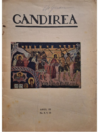 Revista Gandirea, anul III, nr. 8, 9, 10