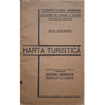 Harta turistica a Masivelor Bucegi-Garbova, regiunea Sinaia-Predeal