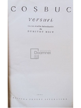George Cosbuc - Versuri - 1961 - Cartonata