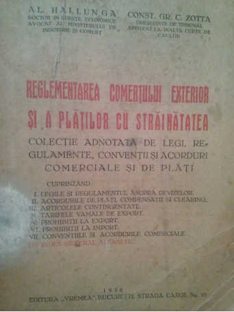 Reglementarea comertului exterior si a platilor cu strainatatea