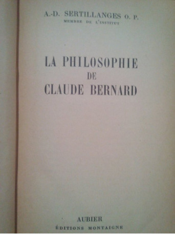 La philosophie de Claude Bernard