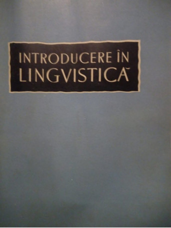 Introducere in lingvistica